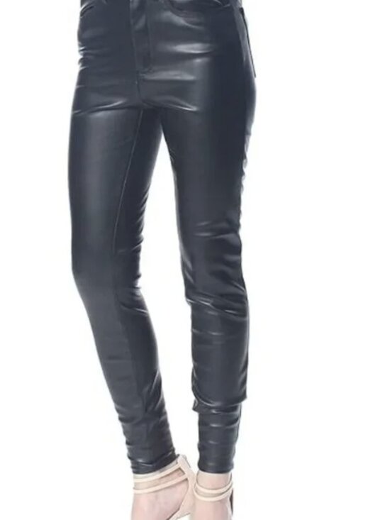 Free People Pants - $78 NWT Free People Black Faux Leather Skinny Pants- Size 30